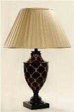 ALEXANDERS 48 CM FLEUR DE LYS BLACK AMPHORA LAMP